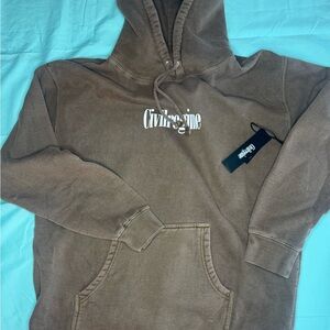 Civil Regime “Vintage Chocolate” Brown Hoodie for Men. Brand New In Bag. Size L